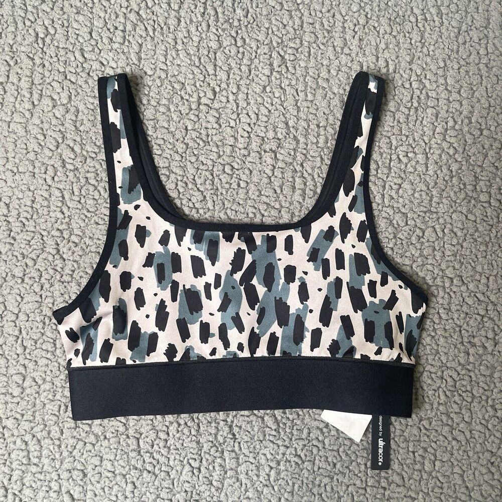 Cor by Ultracor Sports Bra Women’s Large Brush Dotted Scoop Neck New